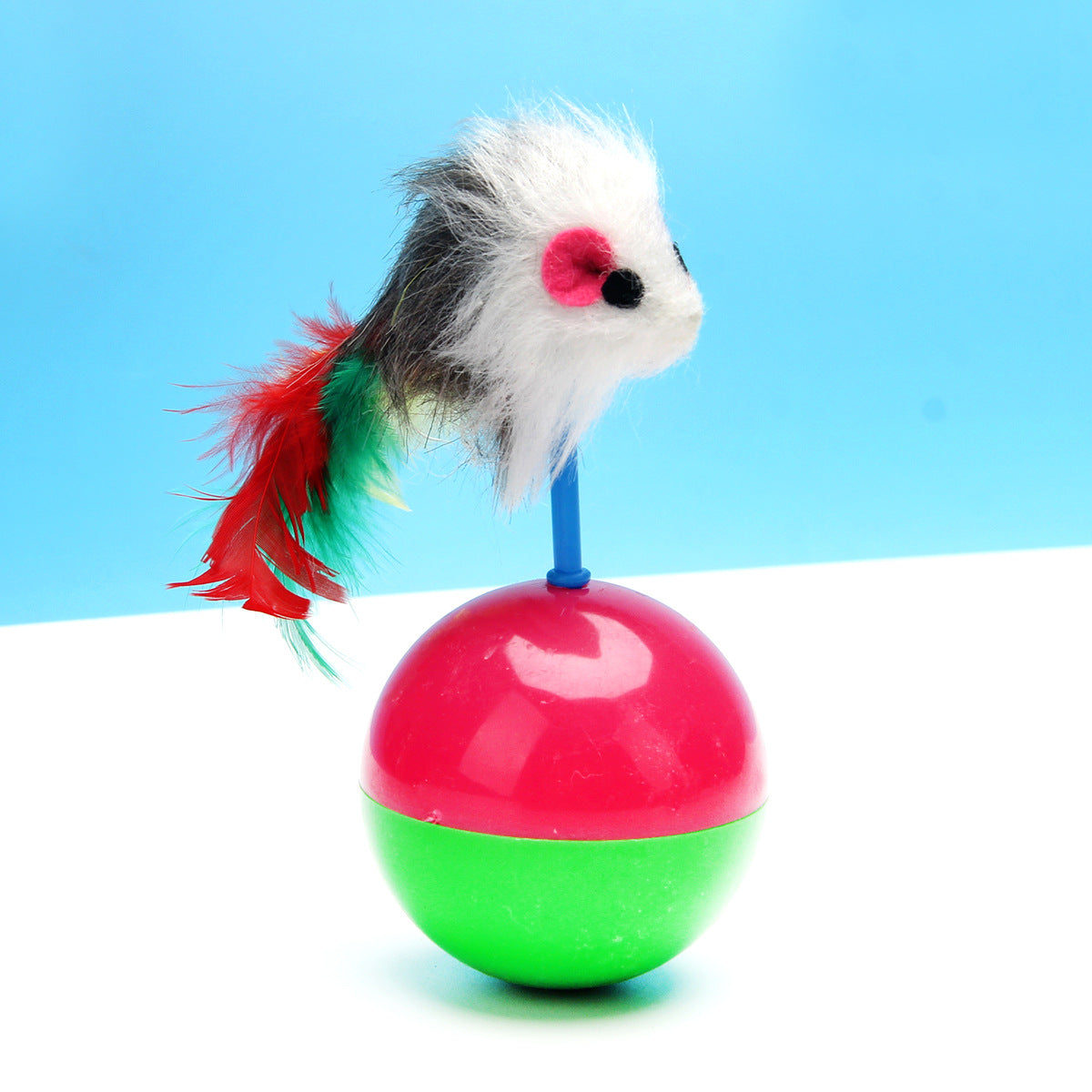 Plush Cat Toy Tumbler Mouse Teasing Ball 12x5cm 2