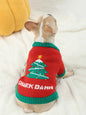 Wool Dog Sweater Christmas Tree Design Festive Apparel