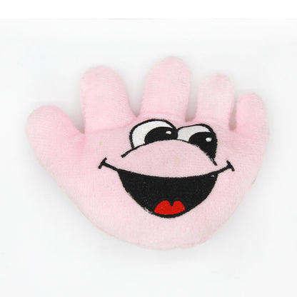 Plush Hand Shape Dog Toy Soft Smiling Face 10x12cm 4