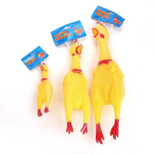 Squeaky Vinyl Chicken Dog Chew Toy for Play and Teething