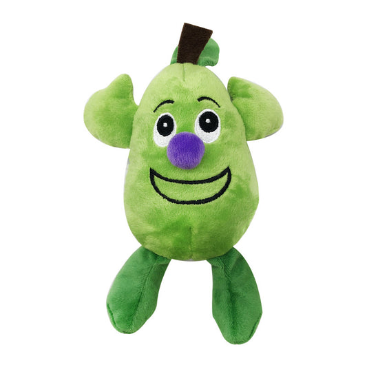 Plush Dog Toy Pear Shape Soft Interactive Squeaky