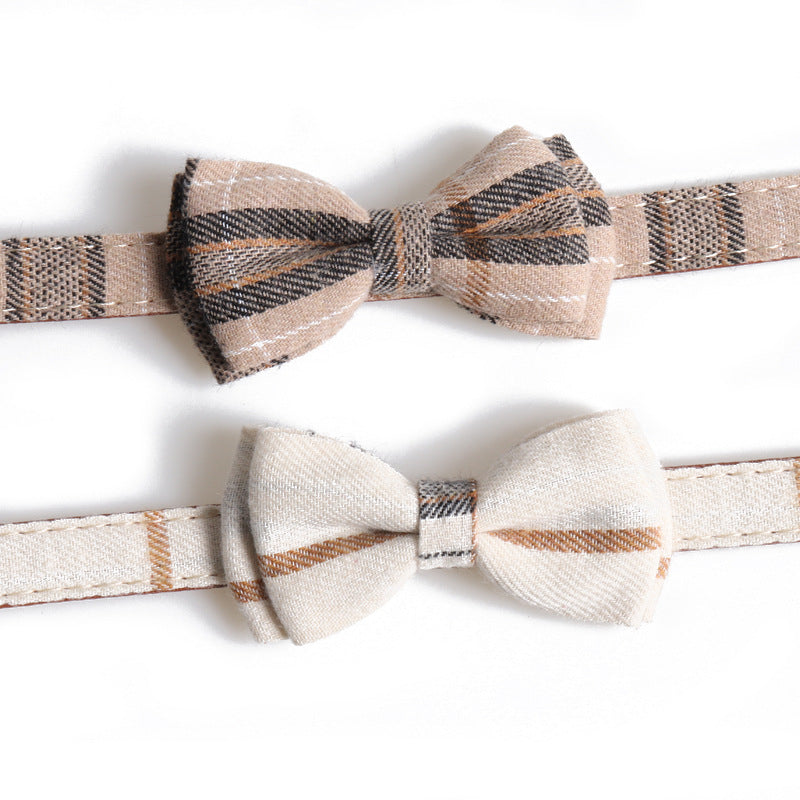PU Dog Collar British Bow Tie Adjustable S M L Sizes 3