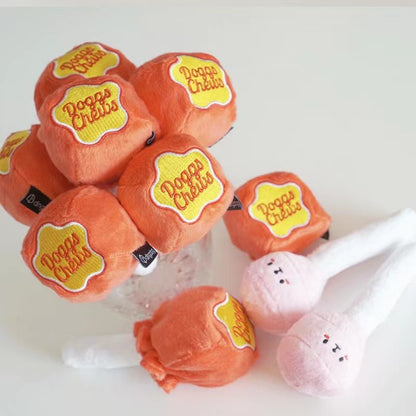 Candy Shape Plush Dog Toy Squeaky Soft Toy 6x16cm