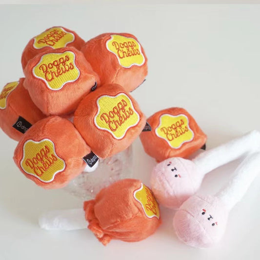 Candy Shape Plush Dog Toy Squeaky Soft Toy 6x16cm