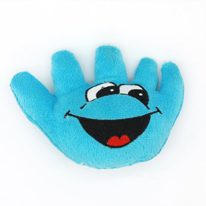 Plush Hand Shape Dog Toy Soft Smiling Face 10x12cm 2