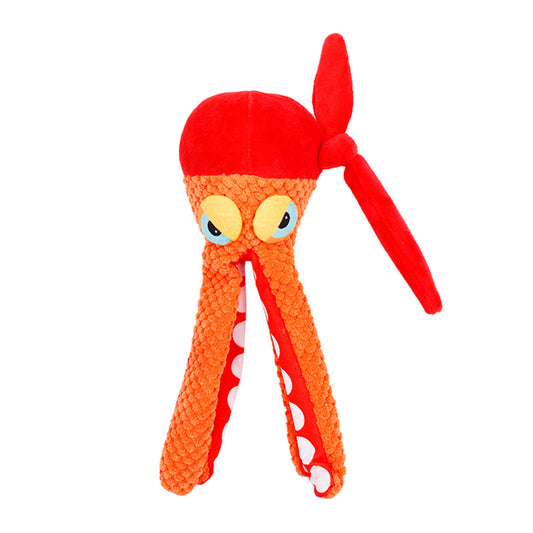 Octopus Plush Dog Toy Soft Interactive Squeaky