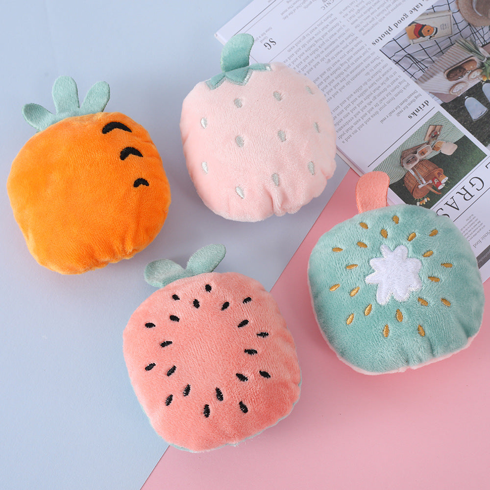 Plush Dog Toy Imitation Fruit Soft Durable 12x9cm 2