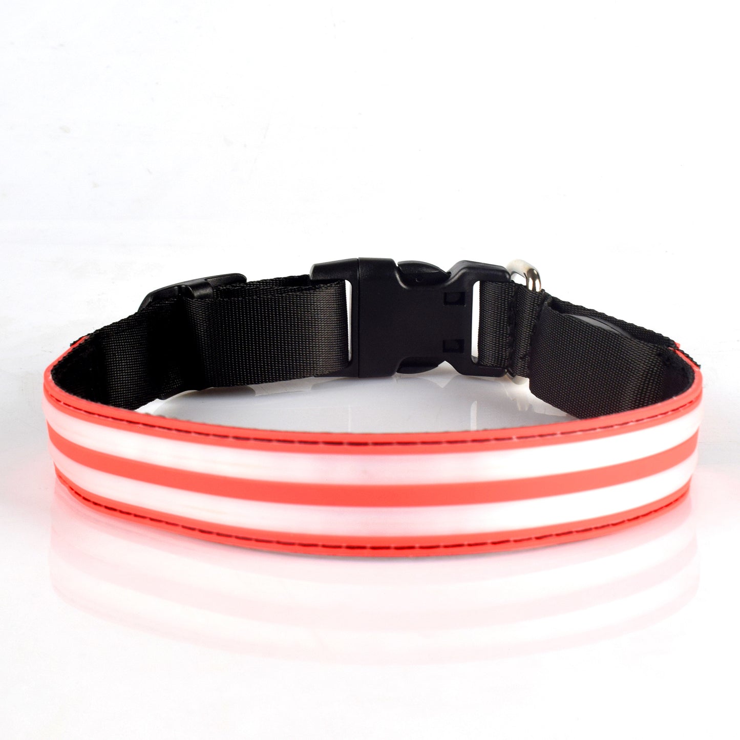 Adjustable Nylon LED Dog Collar Glow in the Dark Light Up 5