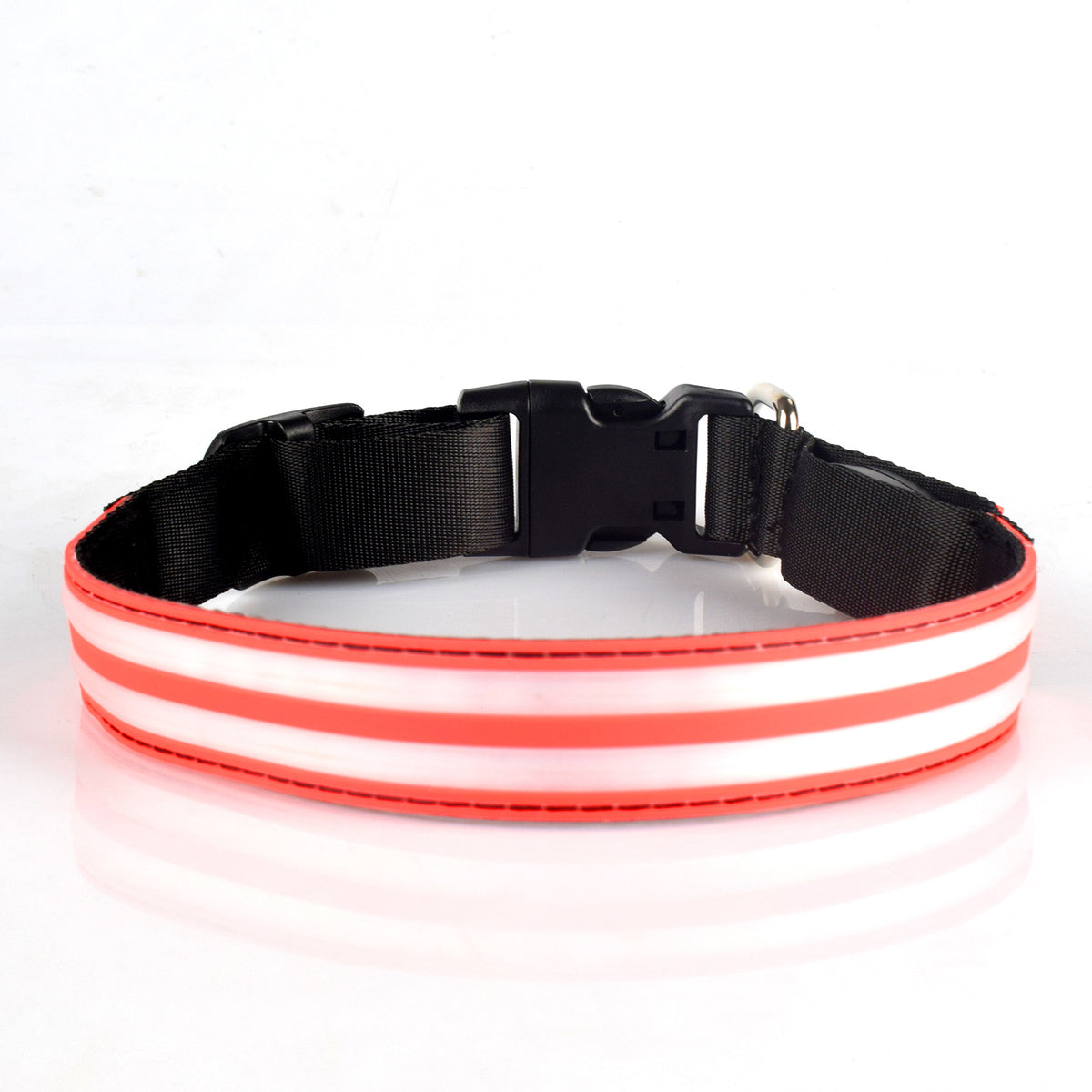 Adjustable Nylon LED Dog Collar Glow in the Dark Light Up 5
