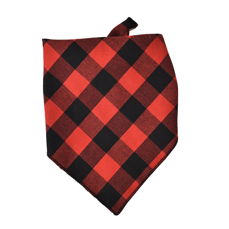 Plaid Cotton Dog Bandana Adjustable Triangle Scarf 8