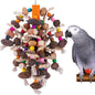 Wooden Parrot Chew Toy Fruit String Hanging Bird Cage Accessory