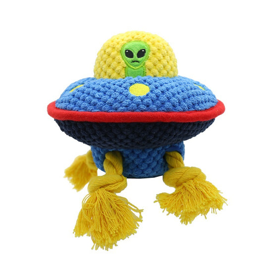 UFO Plush Dog Rope Toy Interactive Chew Toy