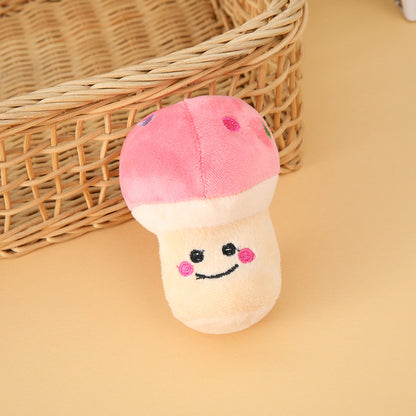 Plush Mushroom Dog Toy Soft Squeaky Interactive 10x5cm 6