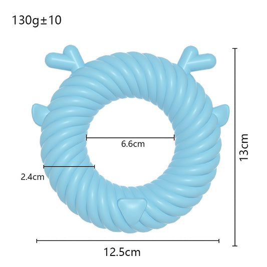 Deer Shaped Dog Chew Toy TPR Durable Circle Design