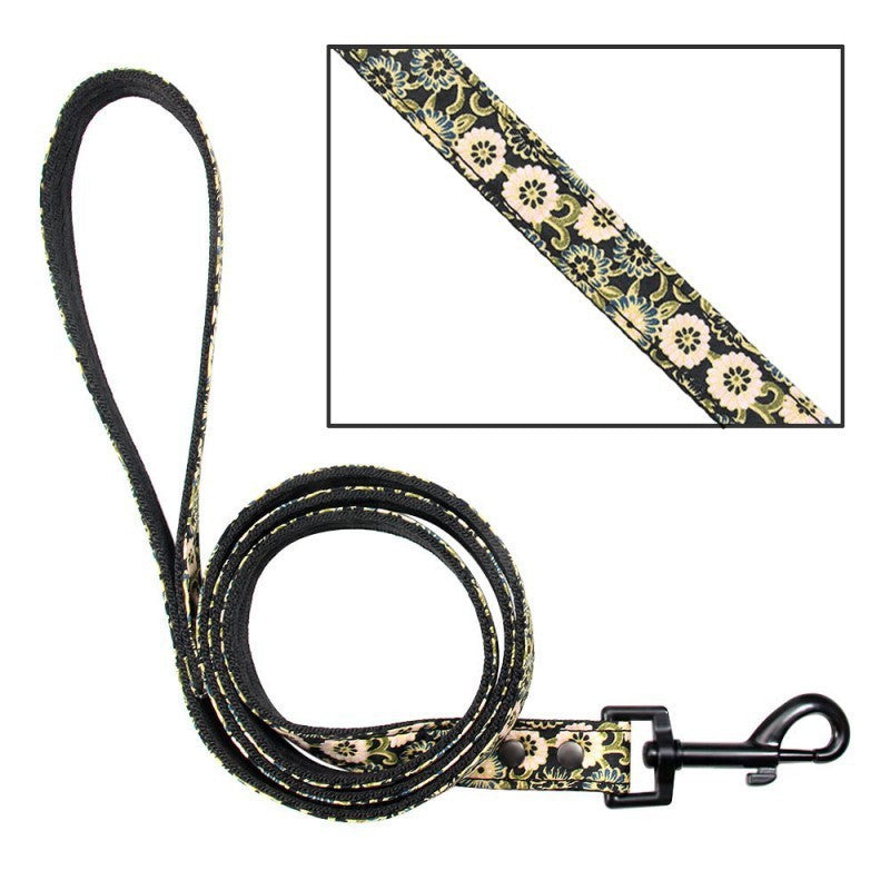 Polyester Floral Dog Collar Adjustable Small Medium Large 11