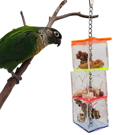 Acrylic Parrot Foraging Toy Hanging Bird Cage Accessory