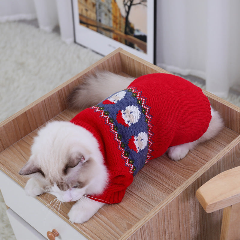 Acrylic Christmas Cat Sweater Festive Holiday Knit for Cats 3