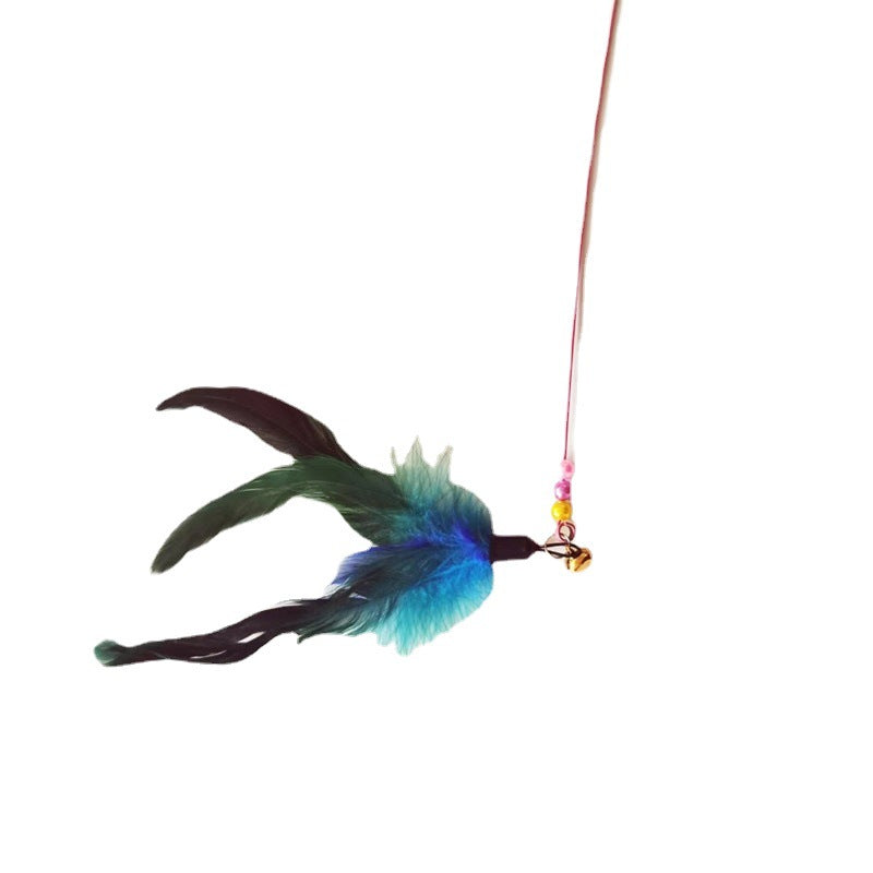 Interactive Cat Teaser Wand Toy Feather with Bell 5