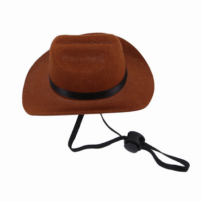 Non Woven Fabric Cat Hat Western Cowboy Style for Cats 6