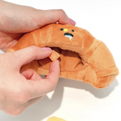Croissant Plush Dog Toy Soft Squeaky Pet Chew Toy 3