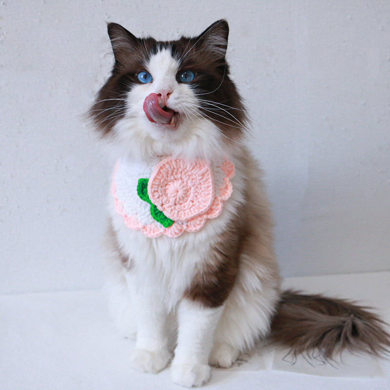 Hand-Woven Acrylic Cat Collar Bib for Cats 4