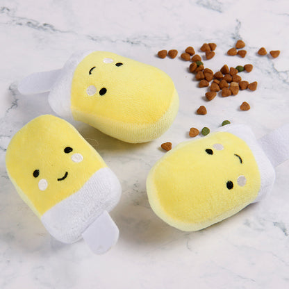 Plush Dog Toy Popsicle Shape Soft Interactive Squeaky 2