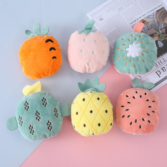 Plush Dog Toy Imitation Fruit Soft Durable 12x9cm