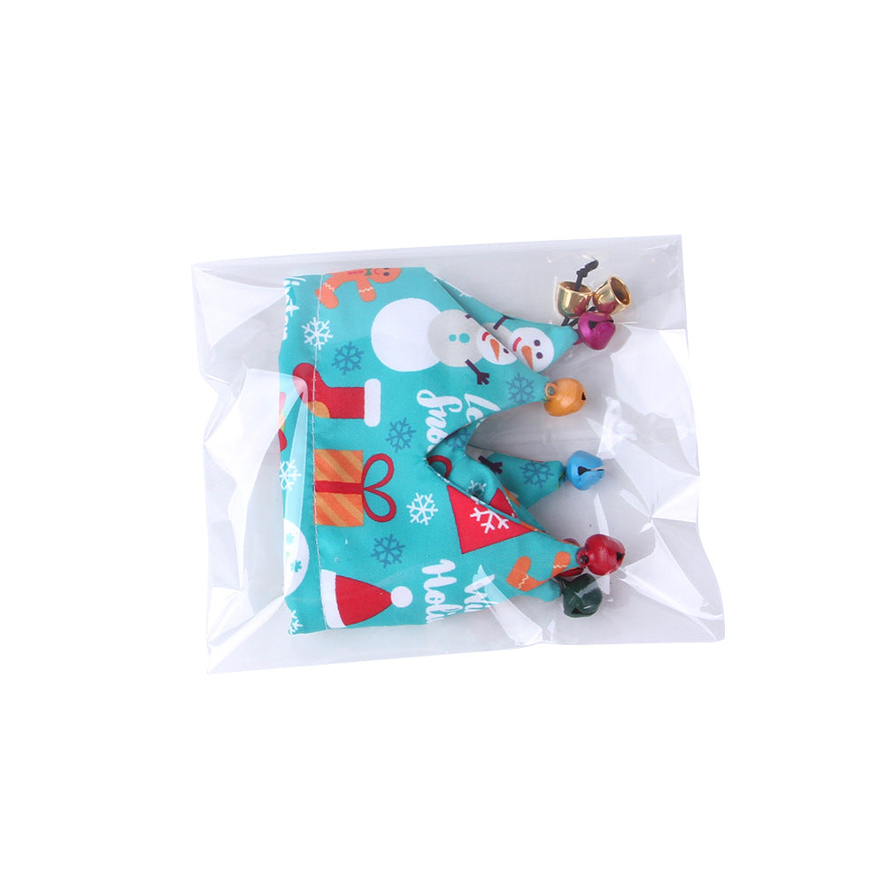 Cloth Dog Bandana Christmas Scarf with Bells Festive Accessory 5
