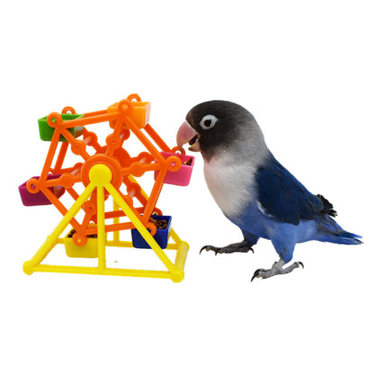 Plastic Parrot Foraging Toy Windmill Training Food Toy 2