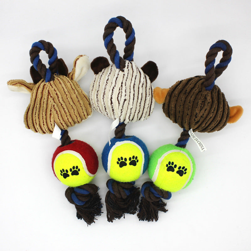 Plush Dog Toy Swing Ball with Cotton Rope 28 x 10 CM