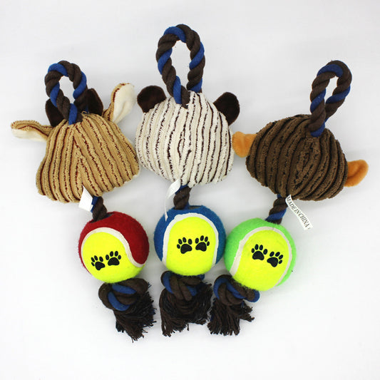 Plush Dog Toy Swing Ball with Cotton Rope 28 x 10 CM