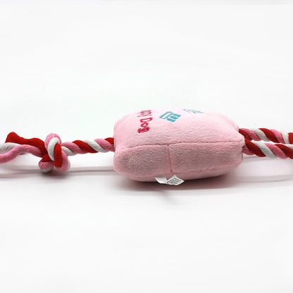 Plush Dog Toy Happy Dog Cotton String 32x12x9cm 2