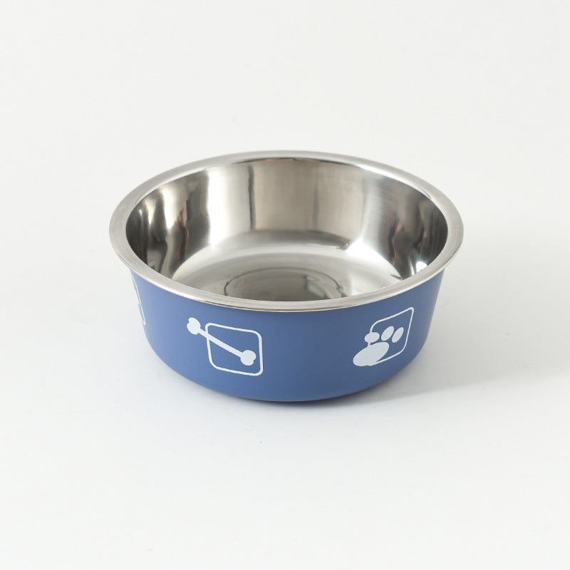 Stainless Steel Dog Bowl Printed Design Multiple Sizes 4
