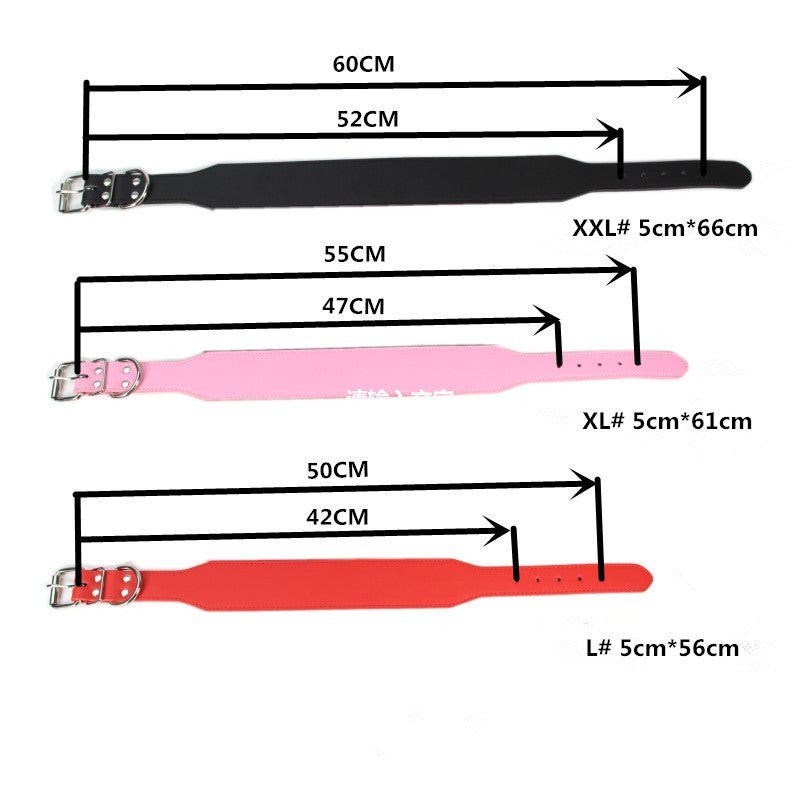 Leather Dog Collar Wide Adjustable Heavy Duty L XL XXL 2