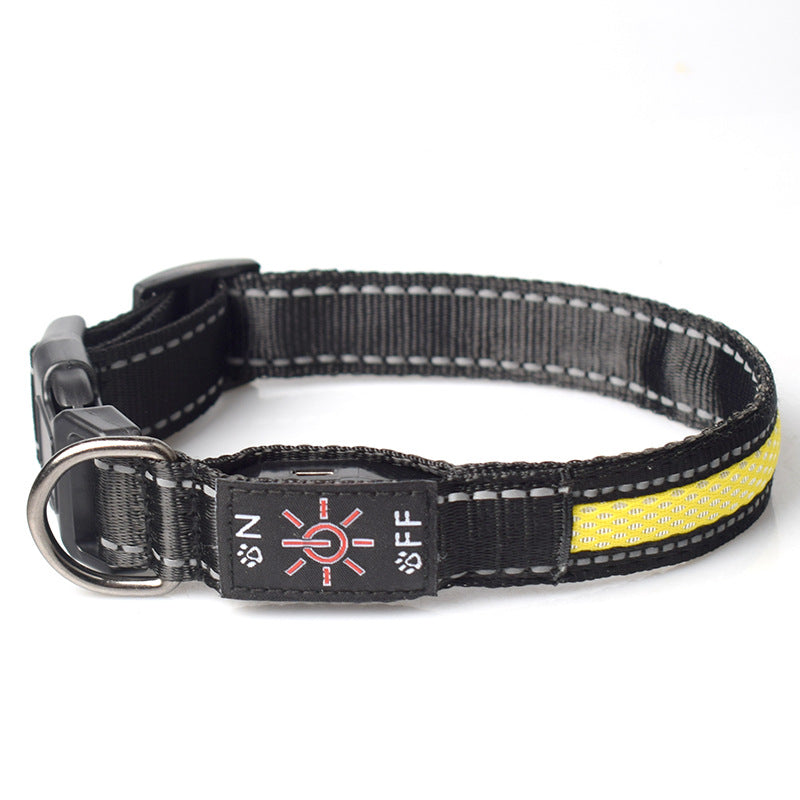 LED Light Up Nylon Mesh Dog Collar Adjustable 2
