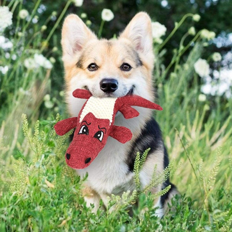 Plush Crocodile Dog Toy Soft Squeaky Plush Fabric 3