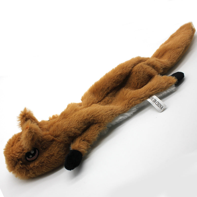 Fox Wolf Squirrel Plush Dog Toy Squeaky Soft Stuffed 9