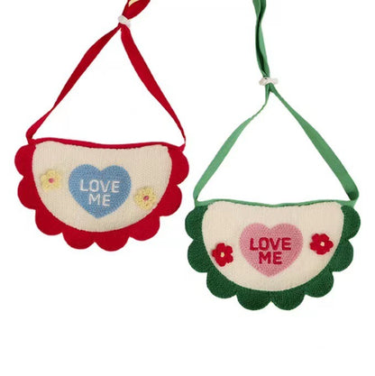Cute Cotton Dog Bandana Embroidered Love Me Design 5