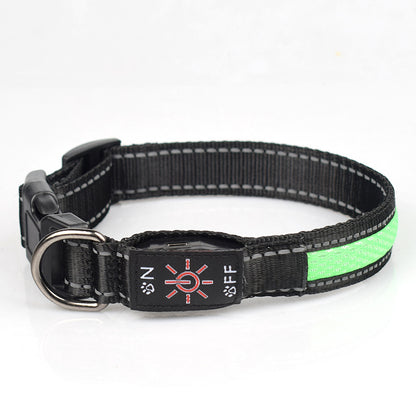 LED Light Up Nylon Mesh Dog Collar Adjustable 3