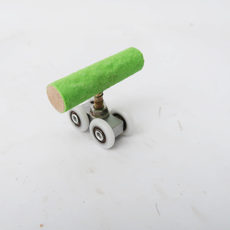 Wooden Parrot Toy Rollerskate Educational Bird Cage Accessory 5