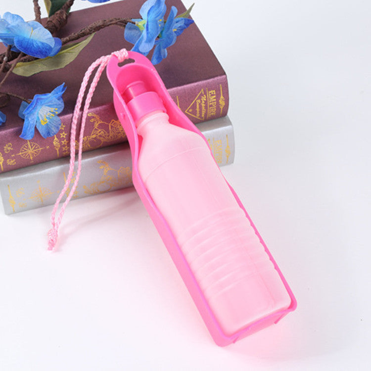 Portable Plastic Dog Water Bottle Travel Feeder 250ml 4