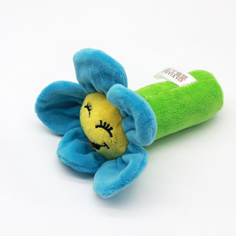Sunflower Plush Dog Toy Soft Durable Squeaky 11x11cm 5
