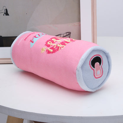 Plush Dog Toy Soda Can Shape Soft Durable 8x20cm 2