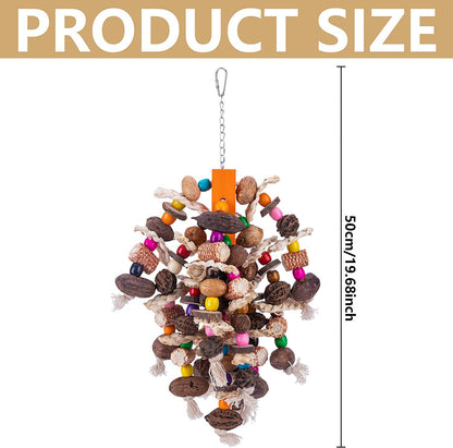 Wooden Parrot Chew Toy Fruit String Hanging Bird Cage Accessory 5
