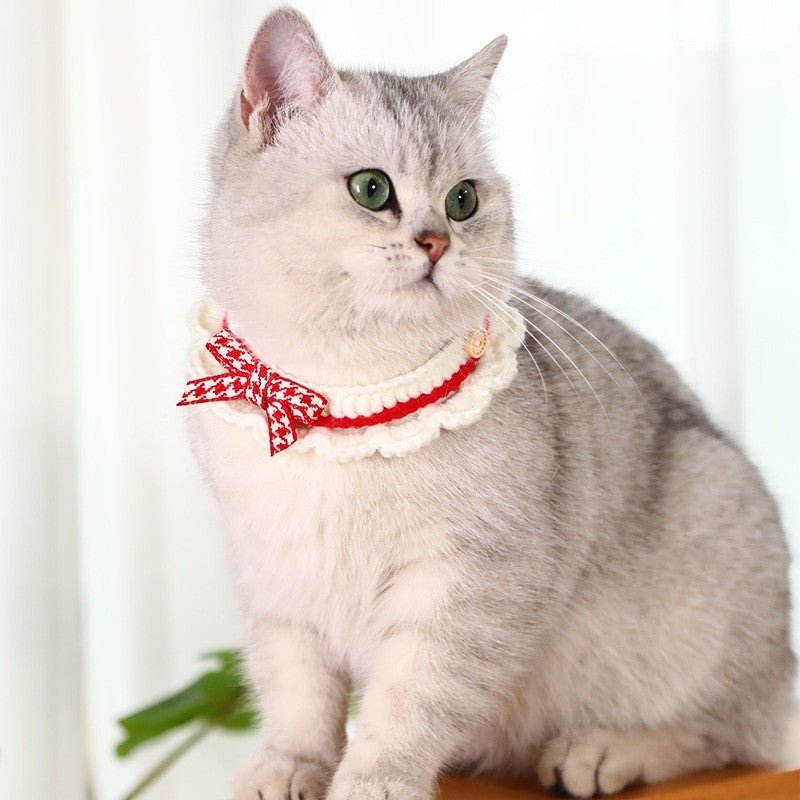 Plush Hand-Woven Cat Collar for Kittens Adjustable Sizes