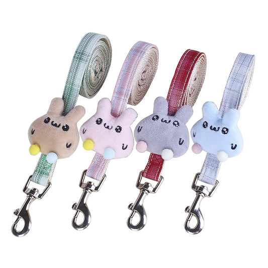 Nylon Dog Harness and Leash Set Rabbit Plush Design