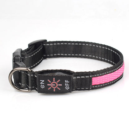 LED Light Up Nylon Mesh Dog Collar Adjustable 5