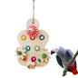 Wooden Parrot Educational Toy Hanging Cage Accessory 12x19cm