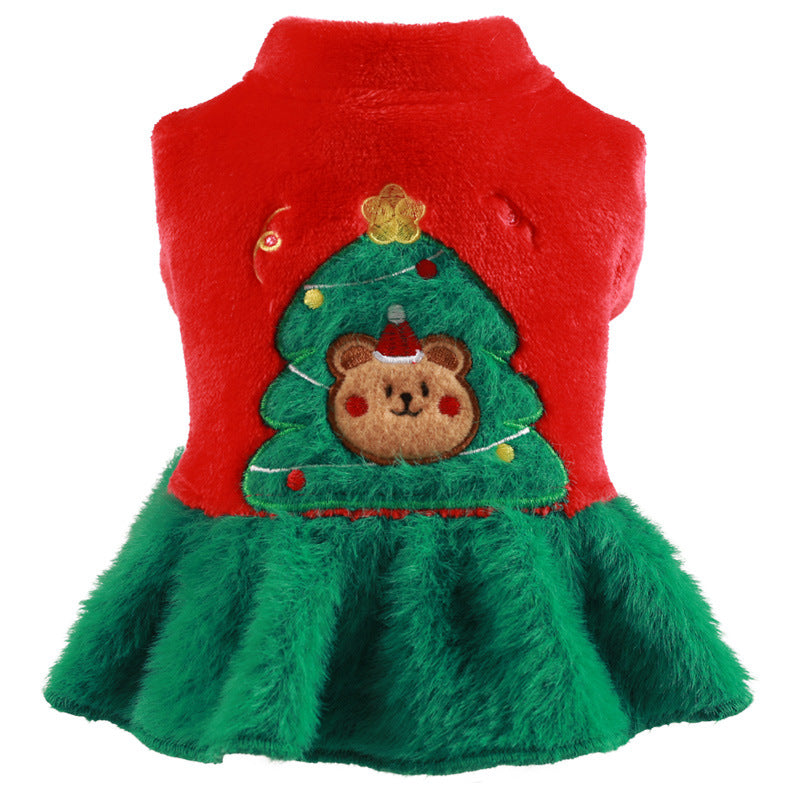 Christmas Tree Dog Costume Skirt Polyester Holiday Outfit 5