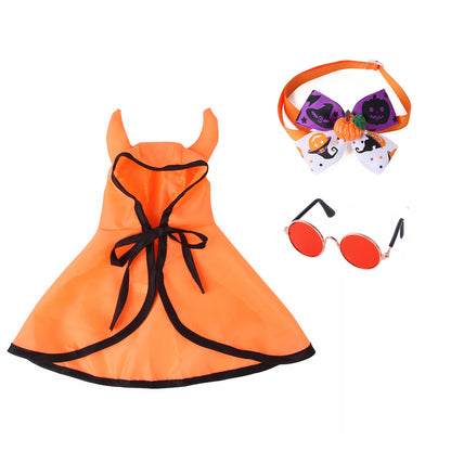 Halloween Dog Costume Horn Cloak Set Polyester Cotton 3 Pack 6